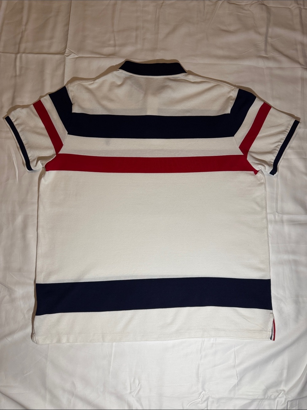 Polo by Ralph Lauren White Polo with Navy & Red Stripes - Picture 4 of 4